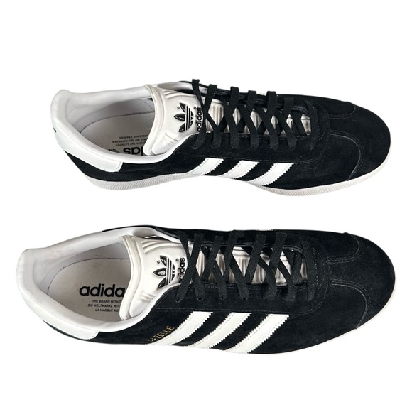 ADIDAS Gazelle Classic Shoes in Iconic Core Black / White / Gold Metallic - Picture 8 of 13